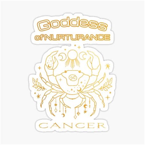 "Golden Cancer Zodiac Sign Design Goddess of Nurturance Cancer Sign Funny Quotes for Cancer Sign ...