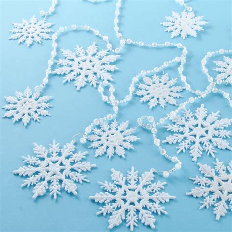 Sparkling Snowflake and Bead Garland - Christmas Garlands - Christmas and Winter - Holiday ...