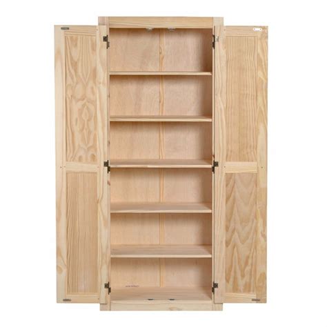 Kitchen Pantry Storage Cabinet Unfinished Pine Wood Organizer 6 Shelves 72'' H | Kitchen pantry ...