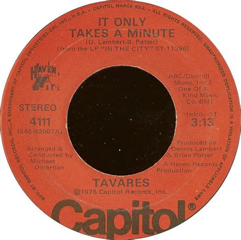 Tavares - It Only Takes A Minute | Releases | Discogs