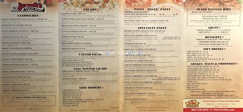 Printable Portillos Menu