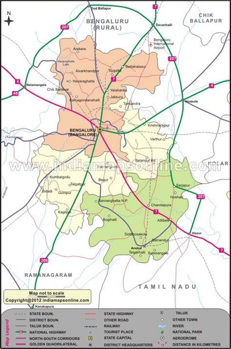 Bangalore urban map - Bangalore urban district map (Karnataka - India)