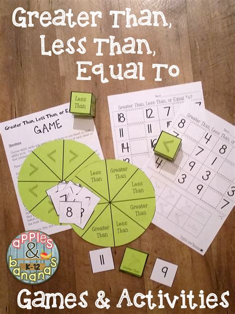 Greater Than, Less Than, or Equal To - Games and Activities | Fun math activities, Activities ...