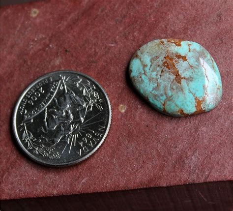 Natural blue Stone Mountain Turquoise w/ red inclusions $35 for 12.1 carats untreated & un ...