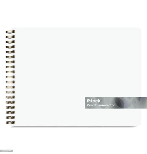 Blank Realistic Sketchbook Isolated On White Background Stock ...