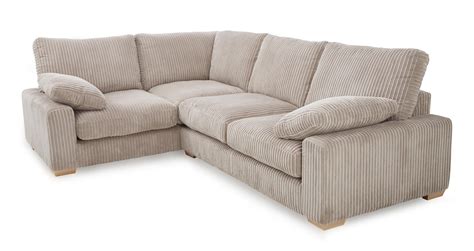 DFS Right Hand Facing 2 Seater Corner Sofa Crosby Chunky soft cord and super comfy padding ...
