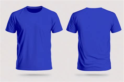 Mockup of a blank royal blue tshirt front and back isolated on white background. 20687124 Stock ...