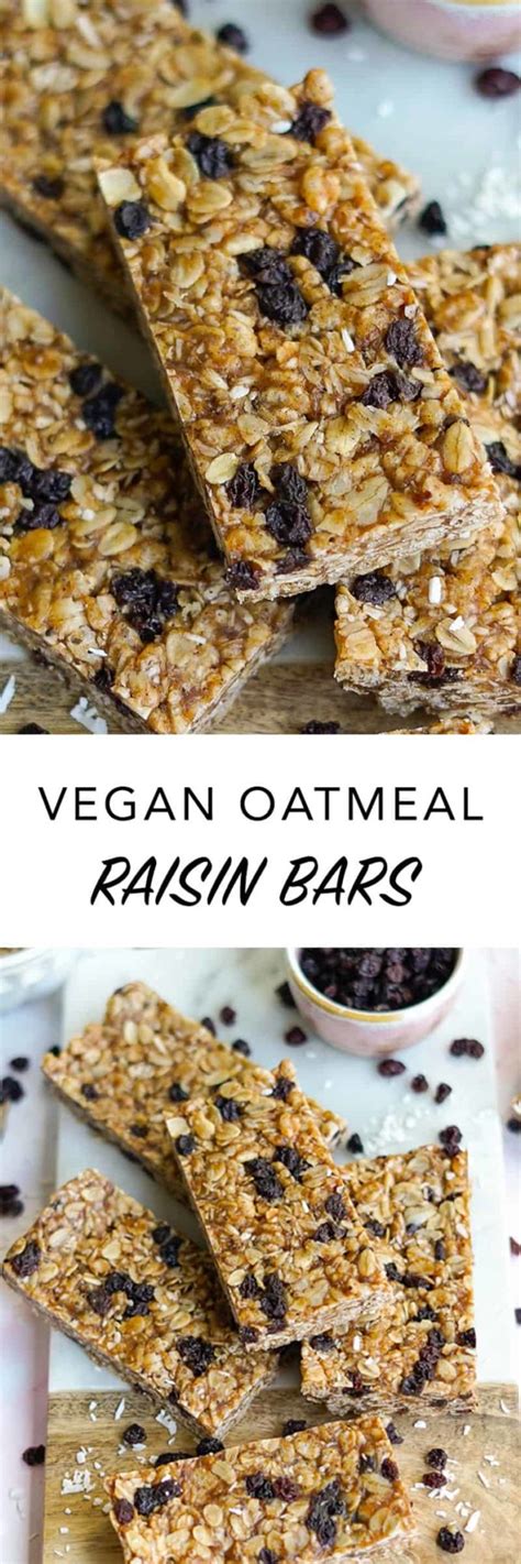 Oatmeal Raisin Bars Recipe - The Edgy Veg