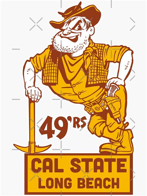 "Vintage California State Long Beach 49'rs mascot" Sticker for Sale by Osprey34 | Redbubble