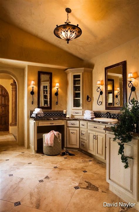 master bath tuscan | Stunning stone floor in this master bath | Tuscan ...