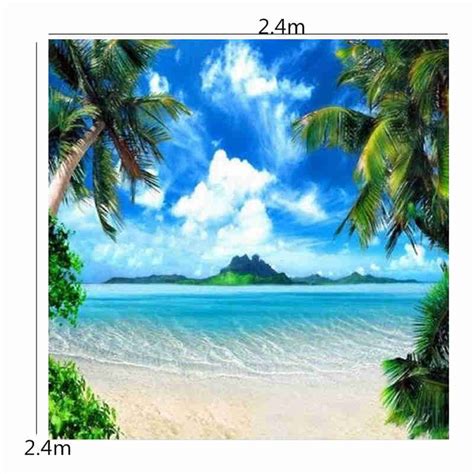 Large 8x8FT Palm Tree Backdrop Beach Background Photography Photo ...