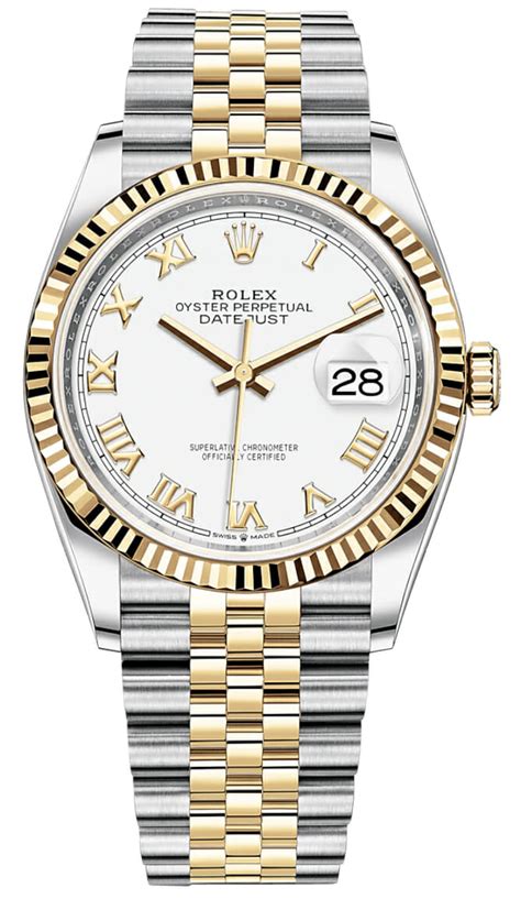 Rolex - DateJust 36 - Two tone - White Roman Dial - 126233