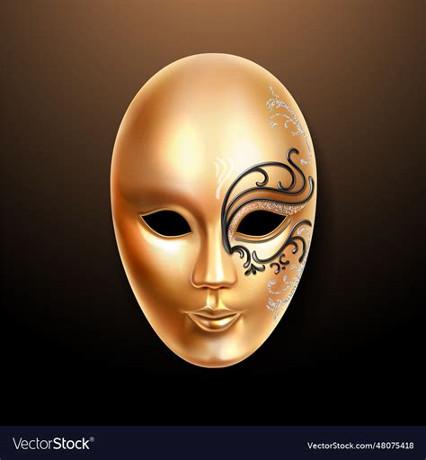 Volto golden mask with ornately lace Royalty Free Vector