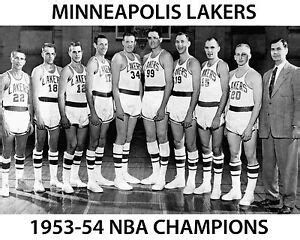 Minneapolis Lakers - 1954 NBA Champions, 8x10 B&W Team Photo | eBay