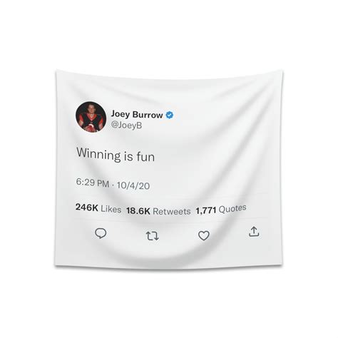 Winning is Fun joeyb Joe Burrow Tweet on a Flag Tweet - Etsy