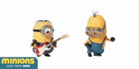 Rock Out GIF - RockOut Minions MinionsMovie - Discover & Share GIFs