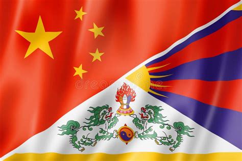 China and Tibet flag stock illustration. Illustration of money - 32615240