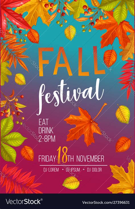 Seasonal fall festival poster Royalty Free Vector Image