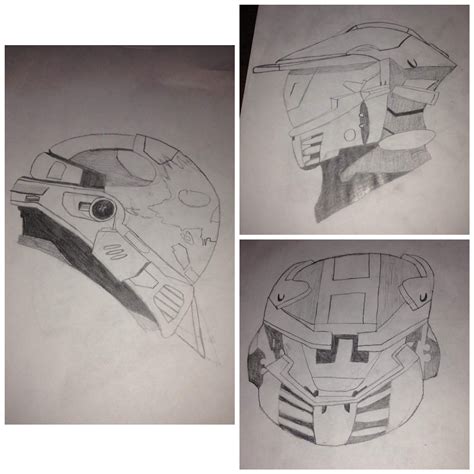 Some old halo helmet drawings : r/halo