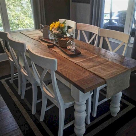 80+ STUNNING RUSTIC FARMHOUSE DINING ROOM SET FURNITURE IDEAS ...