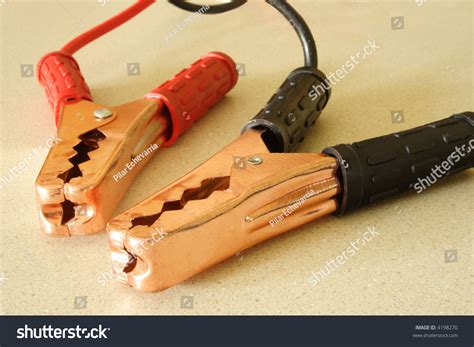 Jumper Cables On The Floor, Positive And Negative Stock Photo 4198270 ...