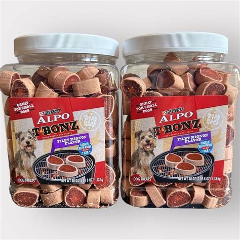 (2 PACK) ALPO T-Bonz TBonz Dog Treats FILET MIGNON Flavor 40 oz BEST BY ...