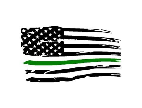 Green Line American Flag Decal American Flag Thin Green Line Military ...