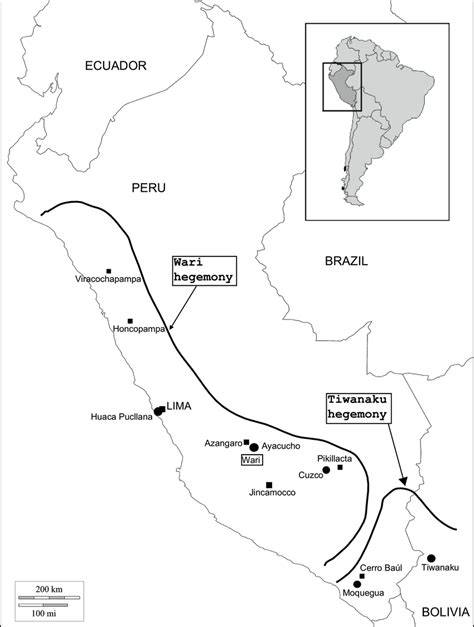 Map of Wari and Tiwanaku expansion in South America during the Middle... | Download Scientific ...