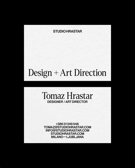 Studio Hrastar | Graphic design business card, Business card design creative, Business card ...