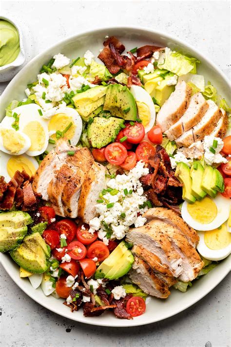 Chicken Cobb Salad with Avocado Dressing - Erin Lives Whole