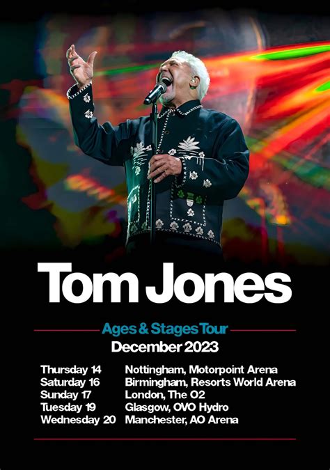 TOM JONES Ages & Stages 2023 UK Tour Poster