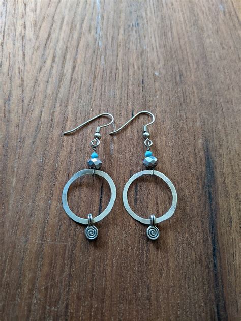 Silver and Turquoise Earrings - Etsy