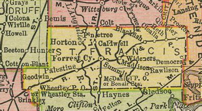 St. Francis County Arkansas Genealogy, History, maps with Forrest City, Madison, Widener ...