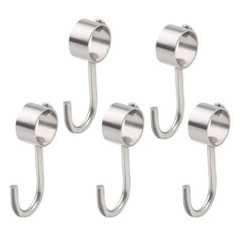 uxcell Rod Hook Stainless Steel Wardrobe Closet Hook Removable Hanging Tube Hook Fit for 1 Inch ...