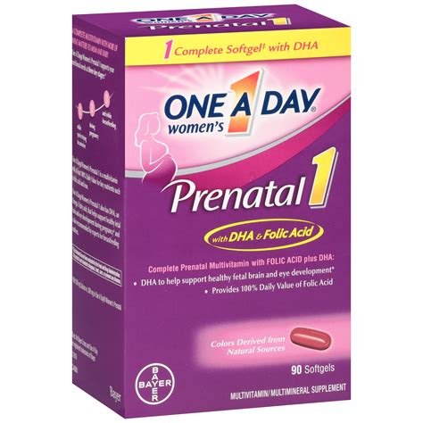 One A Day® Women's Prenatal 1 with DHA & Folic Acid Softgels 90 ct Box - Walmart.com