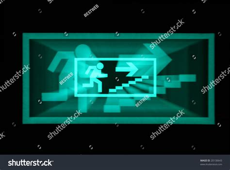 Neon Green Exit Sign Set On Stock Photo 20130643 | Shutterstock