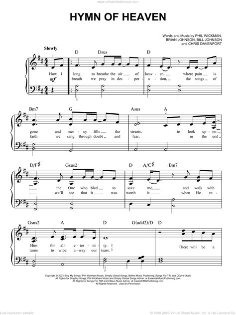 Hymn Of Heaven sheet music for piano solo (PDF-interactive)