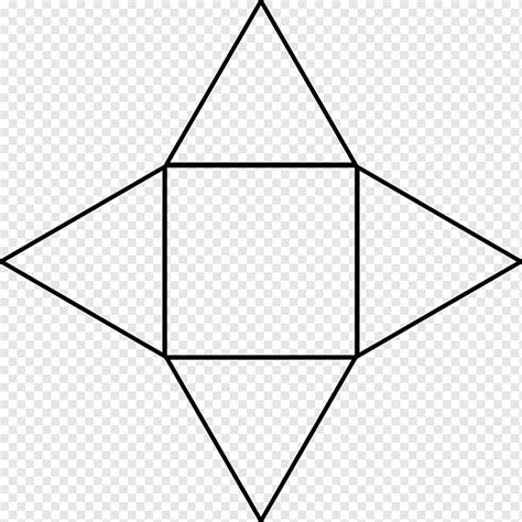 Square pyramid Net Geometry Prism, Square Pyramid, angle, rectangle, triangle png | PNGWing