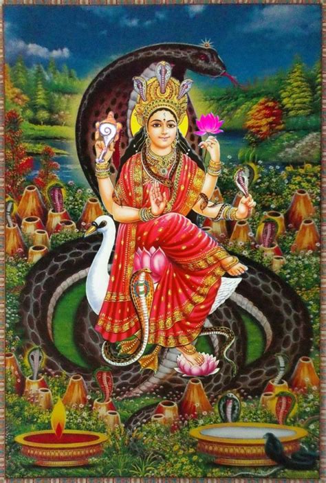 🐍 Maa Manasa Devi 🐍 | Ganesha art, Indian art paintings, Hindu art