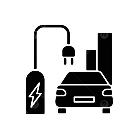 Residential Ev Charging Glyph Icon On The Street Vector, Eco, Car, Power PNG and Vector with ...