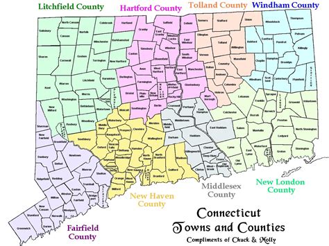 Connecticut County Map Area | County Map Regional City