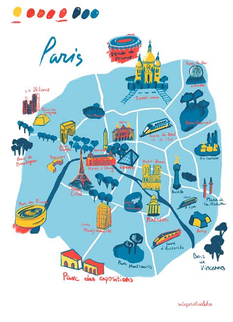 Paris Illustrated Map Paris Print Map Illustration Paris - Etsy in 2022 | Paris map print ...