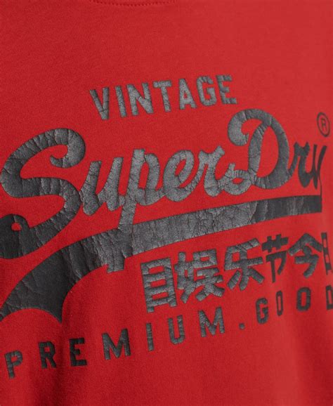 Mens - Vintage Logo Heritage T-Shirt in Risk Red | Superdry UK