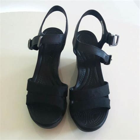 Brand New Black Wedges -Crocs, Women's Fashion, Footwear, Wedges on ...