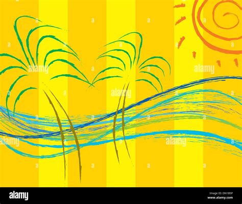 Paradise palmtrees beach Stock Vector Images - Alamy