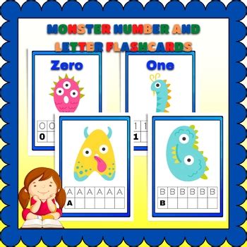 Monster Number and Letter Flashcards, Printable Alphabet Cards by Learnful