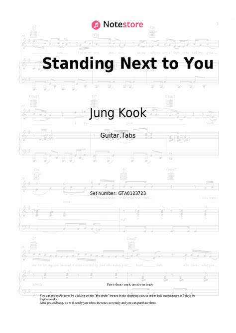 Standing Next to You tabs guitar Jung Kook in Note-Store.com | Guitar ...