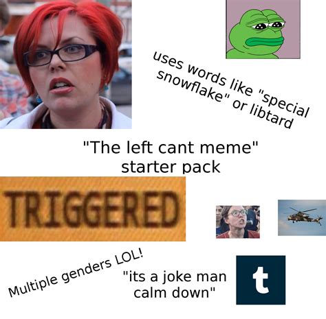 "the left cant meme" starter pack : r/starterpacks