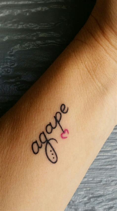 Agape tattoo inner arm wrist | Tattoos for daughters, Tattoos for women small, Small meaningful ...