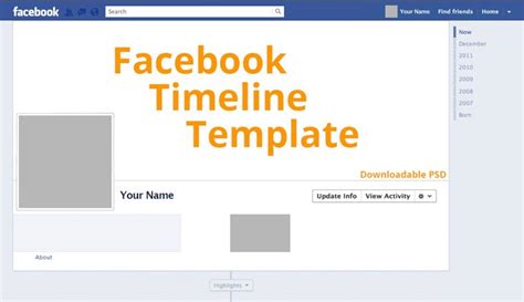 Facebook Timeline Template With Downloadable PSD